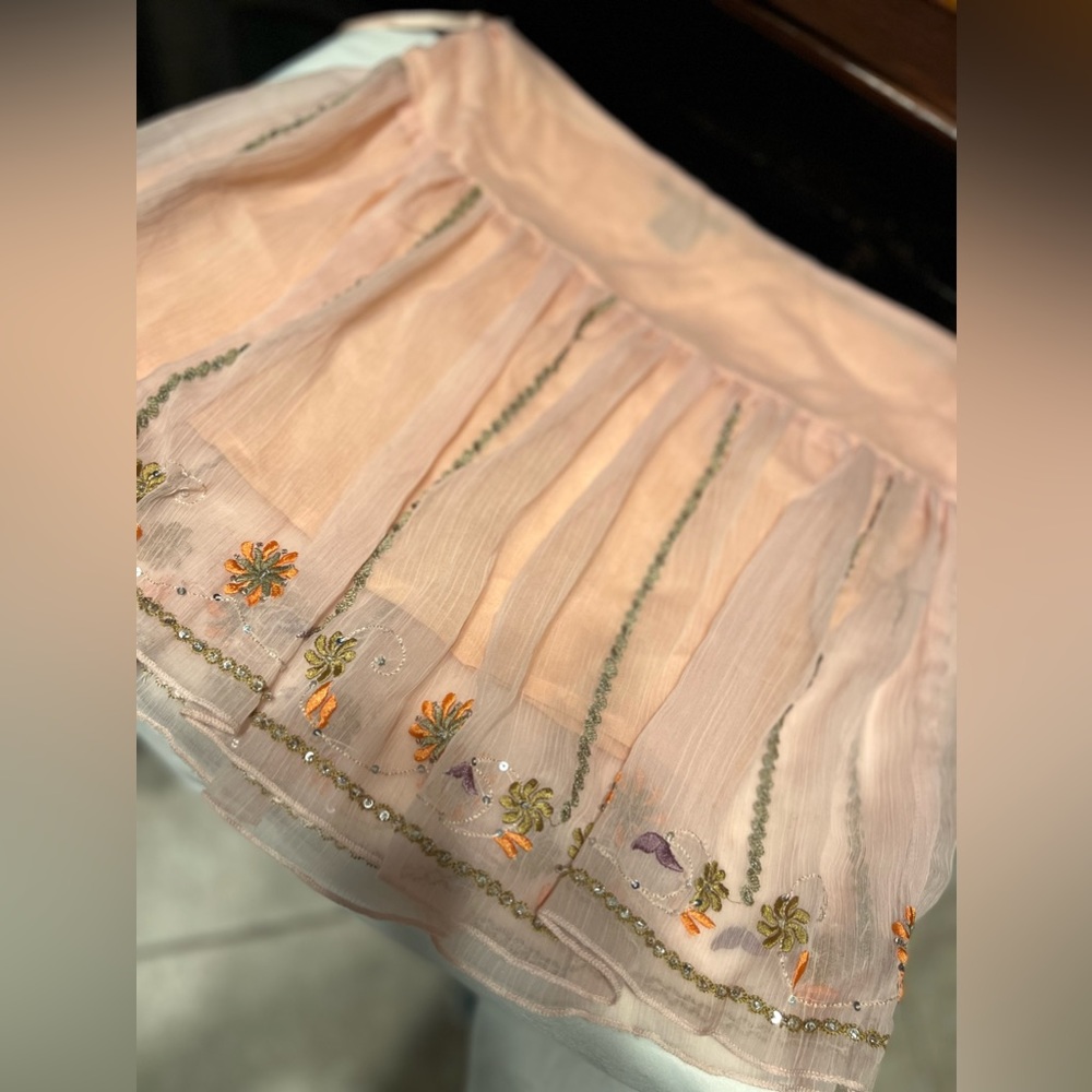 “Passport” embroidered skirt